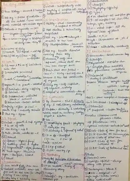 how to make short notes for Zoology NEET